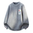thumbnail image 1 of uikmnh Sweaters for Men Solid Color Men's Knit Sweater Coat Fashionable Crewneck Long Sleeve Pullover Soft Comfortable Lightweight Versatile Layering Piece for Casual Daily Wear Size:M, 1 of 4