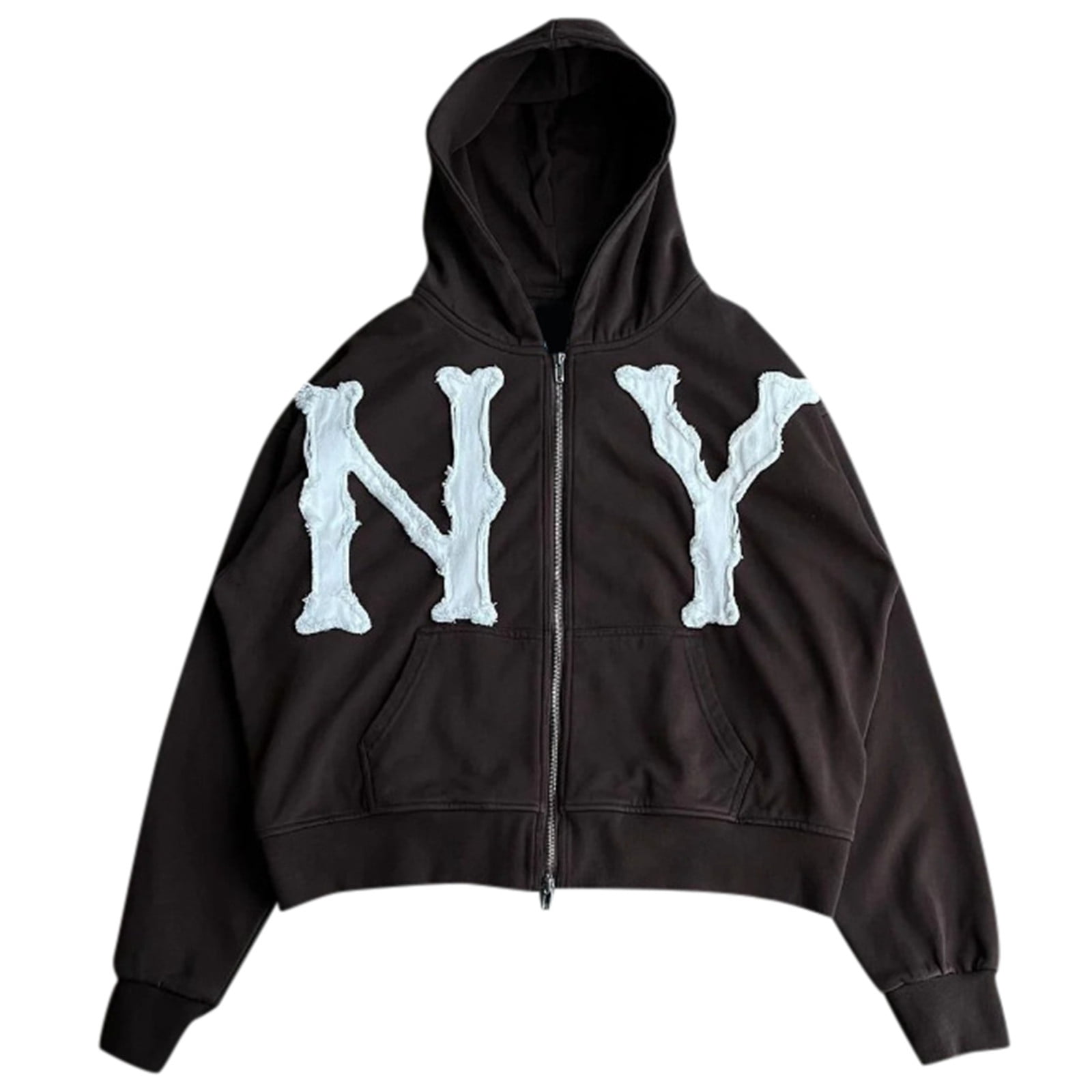 uikmnh Sweaters for Men Letter Embroidery Trendy Hoodies Zip Up Casual Colorful Hip Hop Streetwear Jacket Sweatshirts for Men Size XXL Walmart