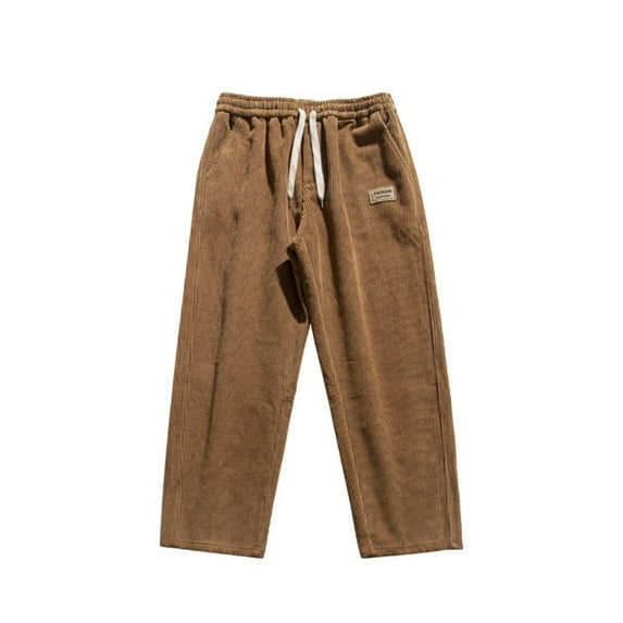uikmnh Sweatpants Men Corduroy Casual Pants with and Back Pockets for Winter Comfort and Everyday Wear Size:XL
