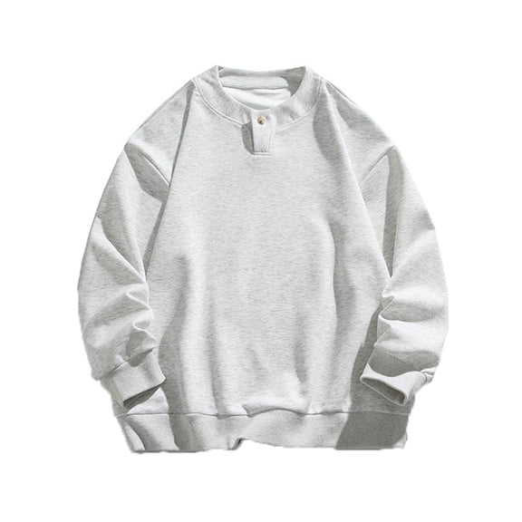 uikmnh Sweatshirts for Men Men's Casual Crewneck Sweatshirt Neck Design Loose Fit Top Breathable Comfortable Streetwear Soft Fabric for Daily Wear Size:XL