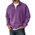 thumbnail image 1 of uikmnh Sweatshirts for Men Men's Washed Long Sleeve Hoodless Sweatshirt Relaxed Fit Drop Shoulder Casual Pullover Top Comfortable Breathable Soft Fabric Size:L, 1 of 7