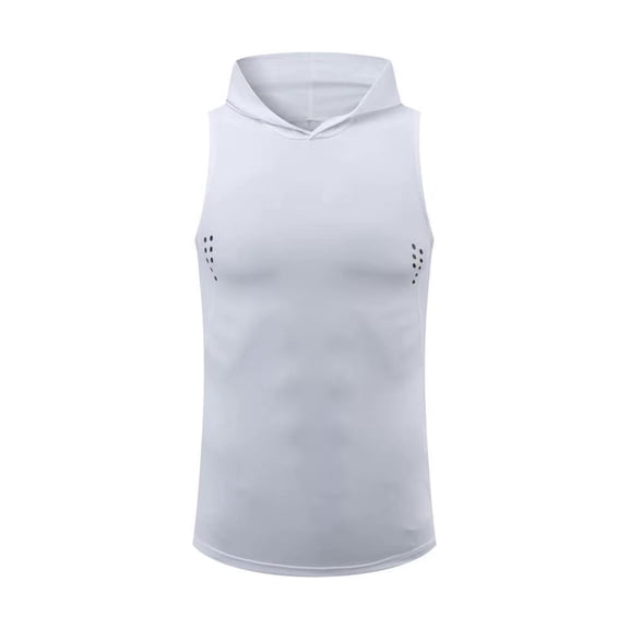 uikmnh Tank Tops Men Athletic Sleeveless Hoodie Performance Workout Shirt Breathable Training Top for Gym Running Size:L