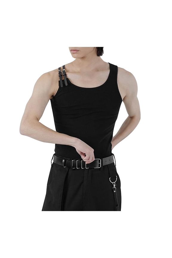 Tank Tops Men Athletic Sleeveless Threaded Vest Tight Muscle Fitness Base Layer Shirt for Sports and Workouts Size:S