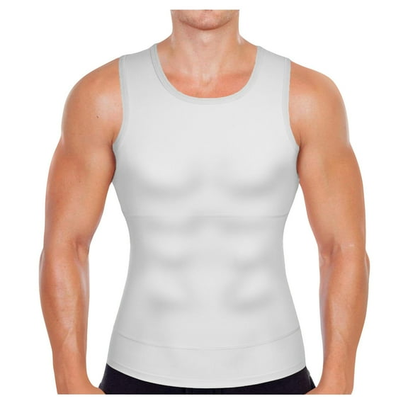 uikmnh Tank Tops Men Double Compression Shaping Tank Top for Enhanced Muscle Support and Waist Size:XL