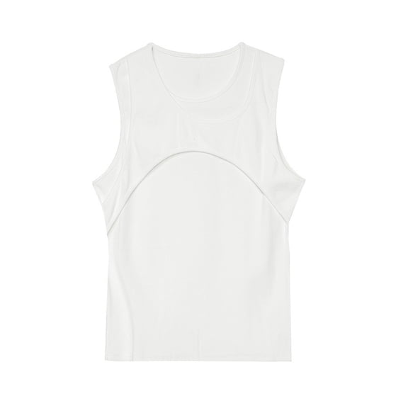 uikmnh Tank Tops Men Layered Two In One Tank Top Casual Athletic Sleeveless Shirt Base Layer Tee Size:2XL