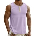 thumbnail image 1 of uikmnh Tank Tops Men Linen Button Up Sleeveless Tank Top for Casual Everyday Wear and Versatile Layering Size:S, 1 of 5