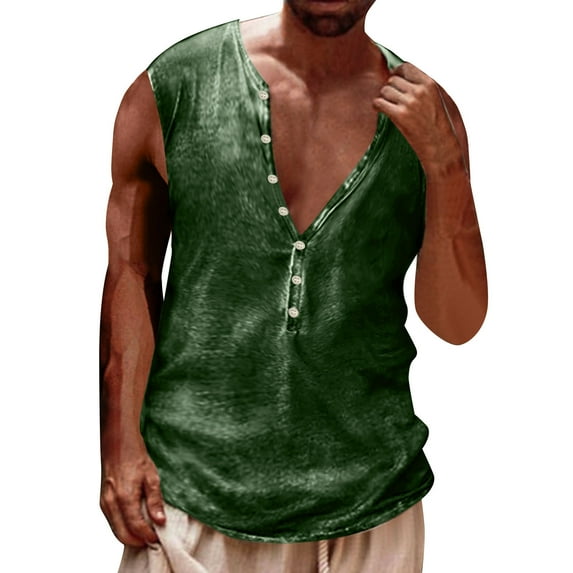 uikmnh Tank Tops Men Mens Summer Fashion Casual Buckle 3D Digital Printing Sleeveless T Shirt Vest Jacket Top Blouse Size:2XL