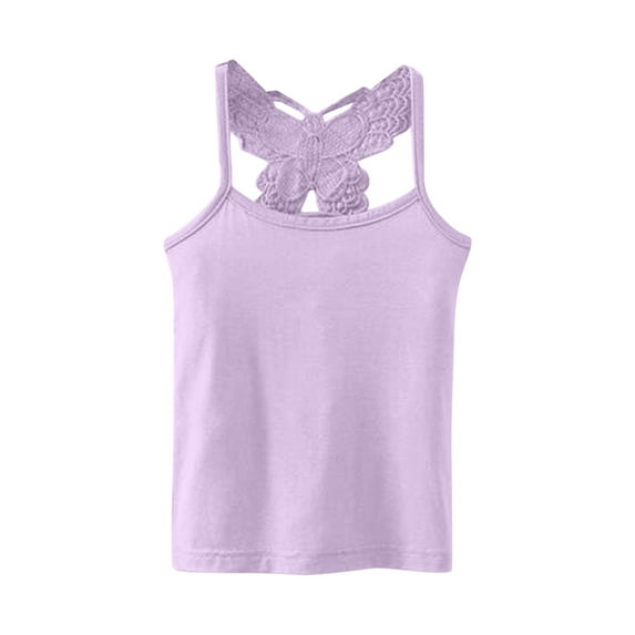 uikmnh Teen Tops Girls Racerback Dance Tank Top Sleeveless Athletic Crop Top for Ballet Gymnastics and Sports Performance Size:4-5 Years