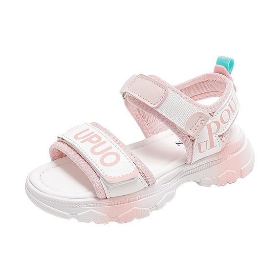 uikmnh Toddler Girls Pink White Sport Sandals Summer Shoes Size:8-9 Years