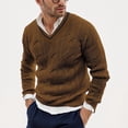 thumbnail image 1 of uikmnh V Neck Sweater Mens Fashion Slim Long Sleeved Knitted Tops, 1 of 4