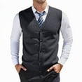 thumbnail image 1 of uikmnh Vests for Men's Knit V-Neck Sweater Vest Slim Fit Button Up Cardigan for Layering Business Casual and formal Attire Versatile All Season Wear Size:2XL, 1 of 5