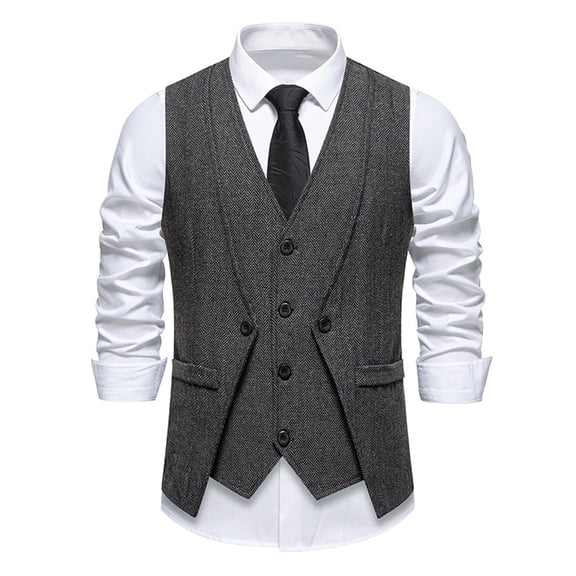 uikmnh Vests for Men Double Layer formal Style Vest for Men Modern Fashion Outerwear for Business Casual and Event Attire Size:2XL
