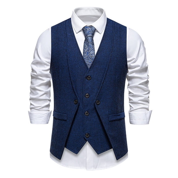 uikmnh Vests for Men Double Layer formal Style Vest for Men Modern Fashion Outerwear for Business Casual and Event Attire Size:L