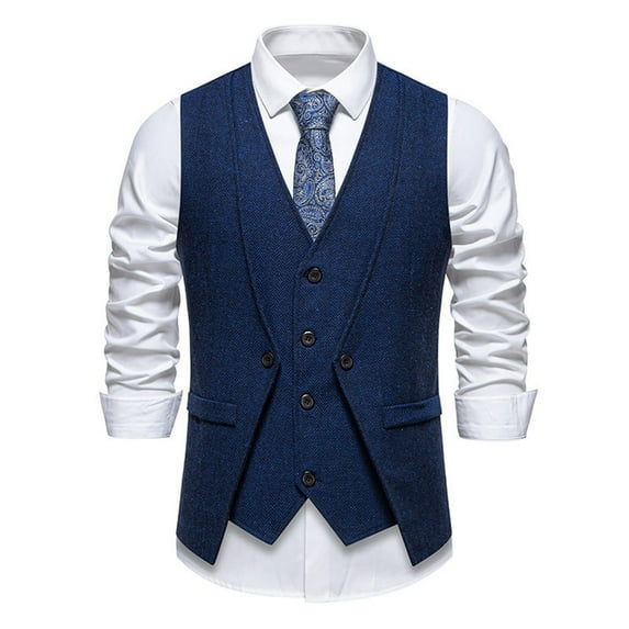 uikmnh Vests for Men Double Layer formal Style Vest for Men Modern Fashion Outerwear for Business Casual and Event Attire Size:M