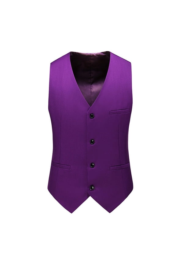 Vests for Men Elegant British Style Men's formal Dress Vest for Wedding Stage and Slim Fit Coat Ensemble Size:M