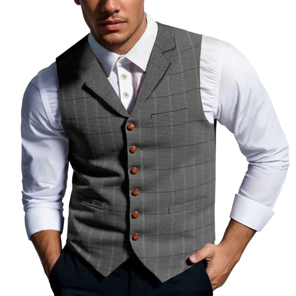 uikmnh Vests for Men European Classic Solid Color Traditional Vest Mens Casual Loose Fit Comfortable Festival Outerwear Layer Size:XL