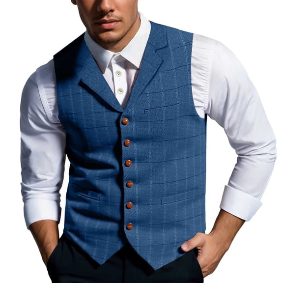 uikmnh Vests for Men European Classic Solid Color Traditional Vest Mens Casual Loose Fit Comfortable Festival Outerwear Layer Size:XS