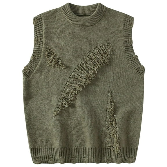 uikmnh Vests for Men Knitted Sleeveless Pullover Sweater Vest Warm Autumn Winter Layering Business Casual Wear Size:4XL