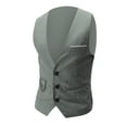thumbnail image 1 of uikmnh Vests for Men Men's Slim Fit V Neck Sleeveless Business Casual formal Wedding Vest Outerwear Jacket Size:3XL, 1 of 5