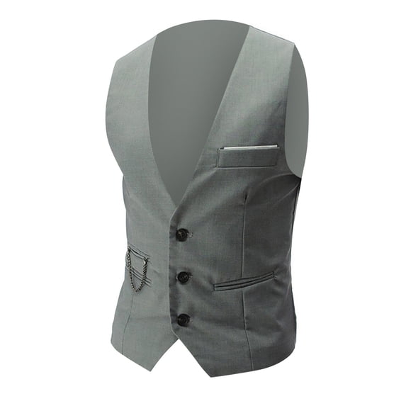 uikmnh Vests for Men Men's Slim Fit V Neck Sleeveless Business Casual formal Wedding Vest Outerwear Jacket Size:3XL