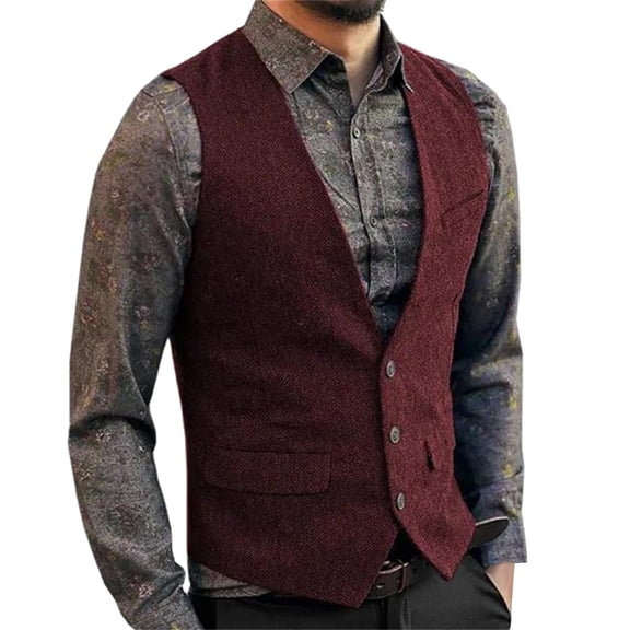 uikmnh Vests for Men Men's formal V-Neck Slim Fit Vest with Adjustable Straps for Business and Evening Attire Size:XL