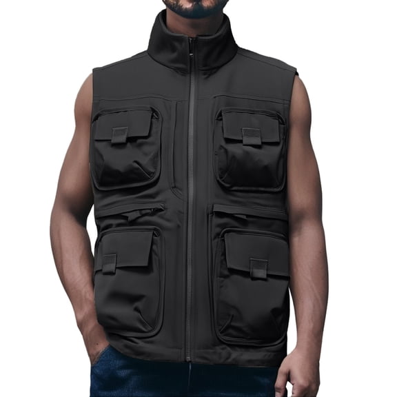 uikmnh Vests for Men Reversible Thermal Insulated Quilted Vest with Secure Pockets for Outdoor Size:5XL