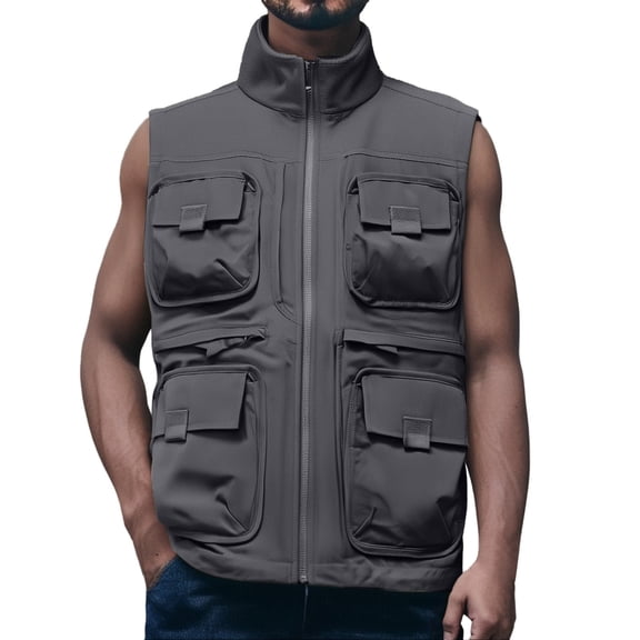uikmnh Vests for Men Reversible Thermal Insulated Quilted Vest with Secure Pockets for Outdoor Size:L