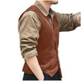 thumbnail image 1 of uikmnh Vests for Men's Corduroy Vest Classic British Retro Style Smart Casual Outerwear for Everyday Business and Daily Wear Size:3XL, 1 of 8