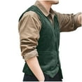 thumbnail image 1 of uikmnh Vests for Men's Corduroy Vest Classic British Retro Style Smart Casual Outerwear for Everyday Business and Daily Wear Size:S, 1 of 8