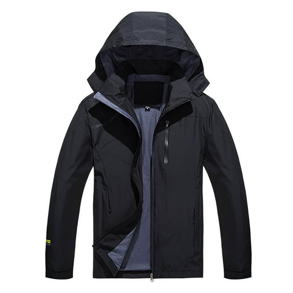 uikmnh Winter Coats For Men,Male Solid Color Sports Outdoor Hooded Jacket Casual Coat,Size XXL