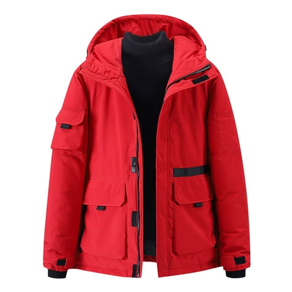 uikmnh Winter Jackets for Men Extremely Cold Must Have Men'S Down Jacket Winter New Super Thick Leisure Style Outdoor Functional Cargo Coat Size:3XL