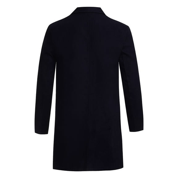 uikmnh Winter Jackets for Men's Autumn Winter Button Slim Long Sleeve Suit Jacket Trench Coat Top Blouse Size:S