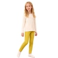 thumbnail image 1 of uikmnh Winter Lined Thermal Leggings for Girls Soft Stretchy Base Layer Pants Toddler to Big Kids Color:Yellow,Size:6-7 Years, 1 of 5