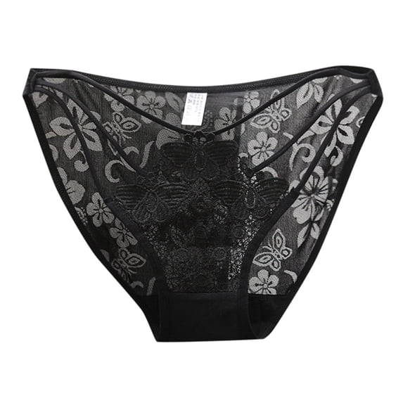 uikmnh Women's Embroidered Hollow Out Sheer Triangle Panties Soft Comfort Everyday Underwear Size:One Size