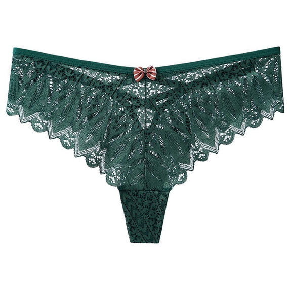uikmnh Women's Mid Rise Lace Thong with Bow Tie Design Breathable Soft Stretch Comfort Daily Wear Underwear Size:M
