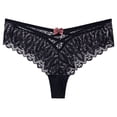 thumbnail image 1 of uikmnh Women's Mid Rise Lace Thong with Bow Tie Design Breathable Soft Stretch Comfort Daily Wear Underwear Size:XL, 1 of 2