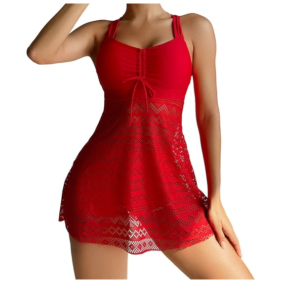 uikmnh Women's Monokini Solid Color One Piece Swimsuit Push Up Mesh with Removable Cups Size:4XL