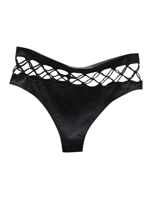 Women's Seamless Low Rise Thong Panties Sheer Mesh Stretch Comfort Underwear Size:M