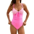thumbnail image 1 of uikmnh Women's Solid Color Lace Monokini One Piece Swimsuit for Beach & Pool Size:M, 1 of 8