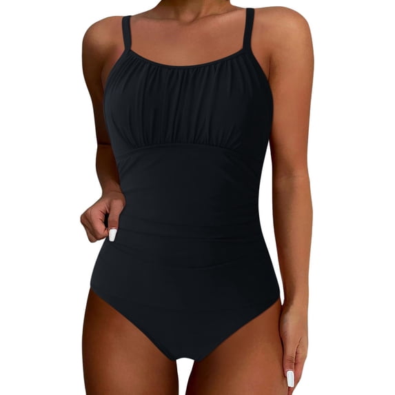 uikmnh Women's Solid Color Suspender Waist Hollow One Piece Swimsuit Summer Bathing Suit Size:XL