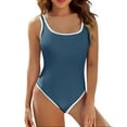thumbnail image 1 of uikmnh Women's U Neck Wrap Tie Solid Color One Piece Swimsuit, High Waisted Bathing Suit Size:L, 1 of 5