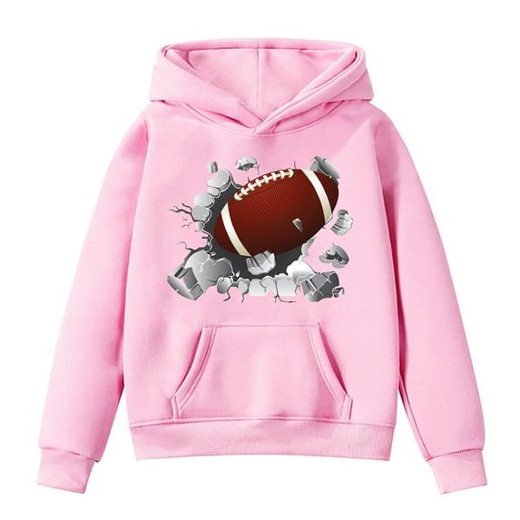 uikmnh Youth Football Fan Sports Pullover Solid Color Hoodie for Girls Team Retro Athletic Sweatshirt Size:11-12 Years