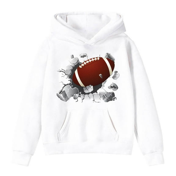 uikmnh Youth Football Fan Sports Pullover Solid Color Hoodie for Girls Team Retro Athletic Sweatshirt Size:3-4 Years