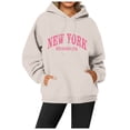 thumbnail image 1 of uikmnh cute hoodies for women Women's Letter Print Hoodie Long Sleeve Pullover with Pockets Casual Streetwear Sweatshirt for Everyday Comfort Size:M, 1 of 4