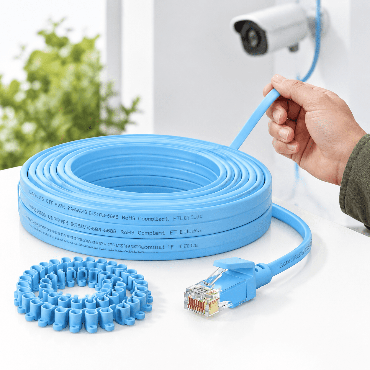[ul Listed] Cat6 Ethernet Cable 100 Ft With Clips 10gbps Poe++ Blue ...