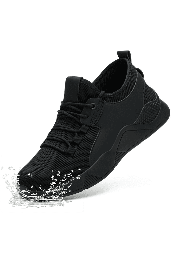 Non Slip Shoes for Men Women, Waterproof Oil Resistant Sneakers, Slip Resistant Oil-Proof Work Shoes,Kitchen Chef Restaurant Food Service Shoes (Men Size 10.5,Black)