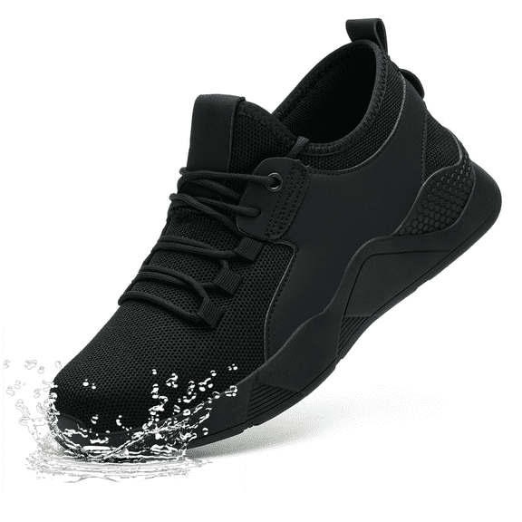 ulogu Non Slip Shoes for Men Women, Waterproof Oil Resistant Sneakers, Slip Resistant Oil-Proof Work Shoes,Kitchen Chef Restaurant Food Service Shoes (Men Size 10.5,Black)