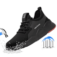 thumbnail image 1 of ulogu Waterproof Steel Toe Shoes for Men Women Lightweight Non-Slip Sneakers Comfortable Puncture Proof Shoes (Men Size 9.5, Black), 1 of 11