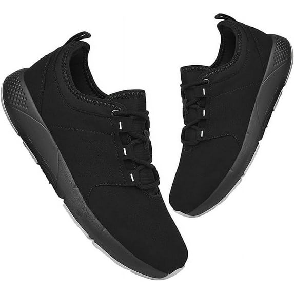ulogu Waterproof Walking Shoes for Women Men Comfortable Lightweight Sneakers for Women (Women Size 9 Wide, Black)