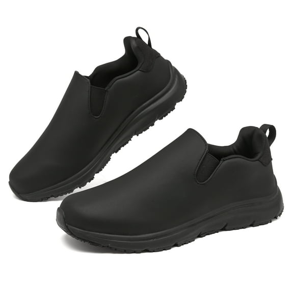 ulogu Women Men's Slip Resistant Shoes Fashionable Chef Restaurant Work Shoes for Women Waterproof Oilproof Non Slip Breathable Sneakers for Men(Men Size 7, Black)